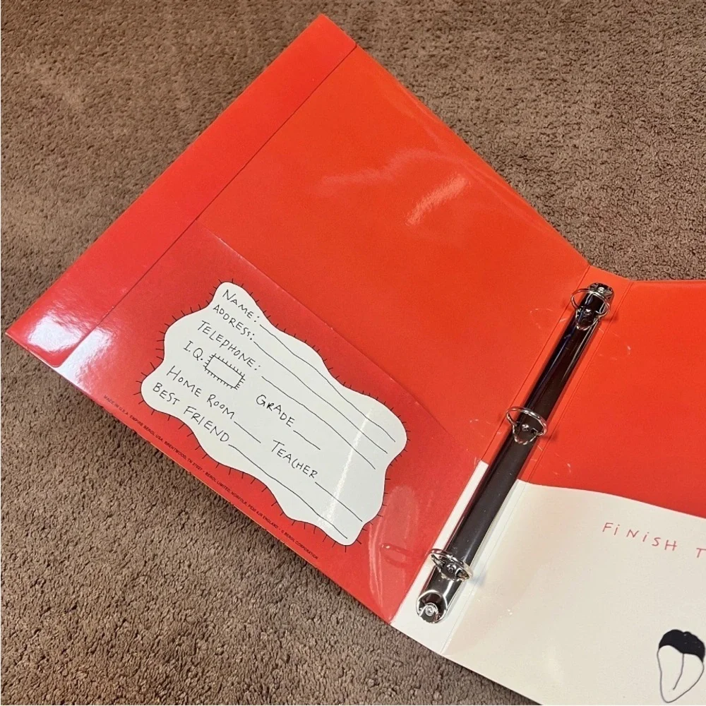 90s VTG Yikes! Red Binder NOS